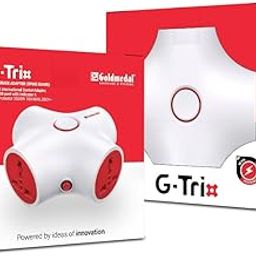Goldmedal G-Trix 4X1 Spike High Guard Adaptors (White and Red)- 4 Outlet International Sockets, 2-meter Cable, Master Switch with Indicator & Reset Switch with surge Protector for Home & Office-14