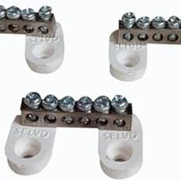 6 Ways Brass Neutral link Six Screw Terminal grounding Bar Block for Cable looping and Earthing with P.B.T. Base. (12)-13
