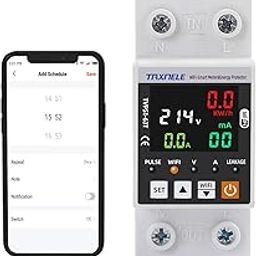 Tuya wifi smart meter AC 63A 85-300V wifi smart earth leakage surge protection Din Track electric energy monitor app remote control smart life 230v-19