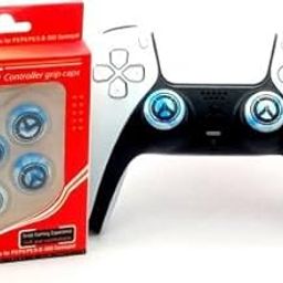 GAMENOPHOBIA Designer Series Thumb Grip for PS5,PS4,PS3, Xbox One and NS-PRO (4Pcs) Blue Gaming Accessory Kit (White +Black)-13