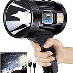 Meneflix Solar Handheld Spotlight Multifunction Waterproof Super Bright Emergency Light High Powered Illumination Long Battery Life Solar Charging for Fishing Outdoor Camping-picture-26