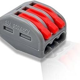 Globomotive 3 Way Looping PCT -213 0.08-2.5mm Wire Connector - Terminal Block with Spring Lock Lever for Cable Connection (Pack of 2)-2