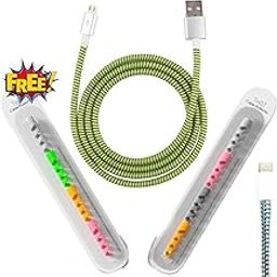 USB Power Strip with Surge Protection, 10-Outlet, 3m Spiral Cable, Green-Yellow Braided Cord-image-23