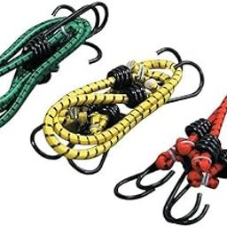 BKR High Strength Elastic Bungee Shock Cord Cables - Versatile Luggage Tying Rope with Hooks (Pack of 3)-picture-5