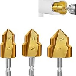 Serplex® 3Pcs PPR Lifting Drill Bit 3 Sizes Titanium Coated Steel Drill Bit 1/4 Inch Hex Shank Water Pipe Expansion Drill Puncher Hole Opener Expander For PVC, Plastic, PPR, and Rubber Tube-13