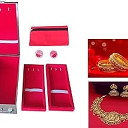 GinoSet Stainless Steel Safe Bank Locker Jewellery Ornaments Storage And Cash Container Box with Cushion - with Velvet Lining Size-10.2 Inch-24