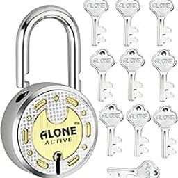 FITHOME Alone Locks 65Mm 10 Keys Padlock | Steel Body Double Locking 8 Levers | Lock And Keys For Home Door Gate Shop Shutter Lock | Padlock Chrome Finish Rust Proof (Pack Of 1)-11