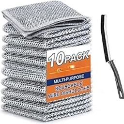 Vidhi Sales Plastic Multipurpose Non-Scratch Wire Dishcloth & Gaps Cleaning Brush Multipurpose Wire Dishwashing Rags for Wet and Dry Easy Rinsing Reusable Wire Cleaning Cloth for Kitchen (1 in 1)-20