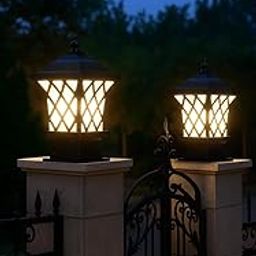 Azurite Aluminum Casting Gate Lamp | Black Color with B-22 Holder & Included Bulb | Set of 2 Beautiful Outdoor Lamps for Home, Garden, Patio & Gate Lighting | Weather-Resistant and Durable-image-15
