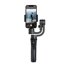Amazon Basics Handheld Gimbal Stabiliser with 3-Axis Feature and Tripod, Facial Tracking, Time Lapse, FPV, Up to 12 Hours Operational Time, Compatible with All Smart Phones (Dark Grey) image 1