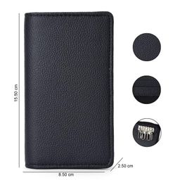 the case (Sarvika PU Leather Packi of 1 Key Case Pouch Wallet Keychain Key pouch holder Men & Women Key Pouch Holder, Bank Locker Key Pouch with 6 Hooks Zipper Closure image 2