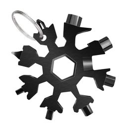 Drumstone 18-in-1 Snowflake Multi Tool | Stainless Steel Pocket Keychain Tool with Screwdrivers, Wrenches & Bottle Opener | Double-Sided Multipurpose EDC Tool image 1