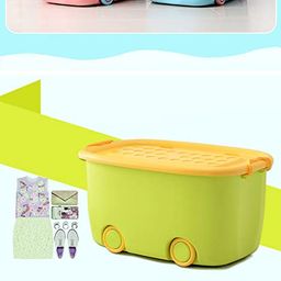 PARASNATH Polypropylene Rolling Storage Container Box (Greenyellow Colour)- 45 Litre Super Large With Wheels Size (59X39X30 Cm) Launch offer Actual Price 1999, Rectangular image 4