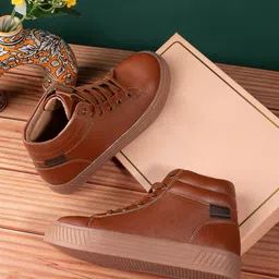 The Roadster Lifestyle Co. Women Tan coloured High-Top Platform Lace Up Boots-picture-17