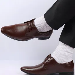 FAUSTO Men Round Toe Lace-Up Formal Derbys-image-84