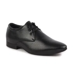 FAUSTO Men Textured Lace-Up Formal Derbys image 4