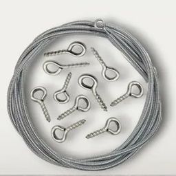 generic Standard Spring Wire for Window Net Curtain Cord Kit with 10 Hooks (10 Meter) (32 Feet) image 3