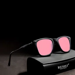 RESIST EYEWEAR Unisex Wayfarer Sunglasses With Polarised & UV Protected Lens GENESIUS RED1-15