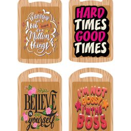 CVANU Brown & Pink 4 Pieces Life Quotes Wooden Wall Hanging-picture-17