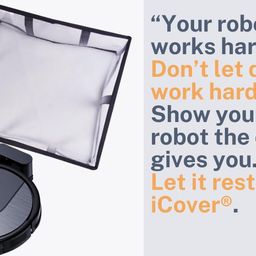 icover Robotic Vacuum Cleaner Cover from Dust – First-of-its-Kind PVC Innovation – Universal Fit - Most Round Robots with Charging Dock & Without Emptying Station image 4