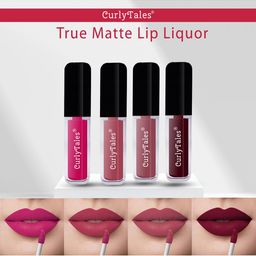 CurlyTales Set of 4 True Matte Vegan Long Lasting Liquid Lipstick with Vit E - 4 ml each-51