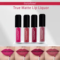 CurlyTales Set of 4 True Matte Vegan Long Lasting Liquid Lipstick with Vit E - 4 ml each-15