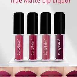 CurlyTales Set of 4 True Matte Vegan Long Lasting Liquid Lipstick with Vit E - 4 ml each-29