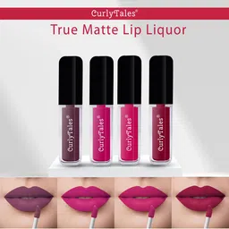 CurlyTales Set of 4 True Matte Vegan Long Lasting Liquid Lipstick with Vit E - 4 ml each-11