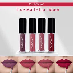 CurlyTales Set of 4 True Matte Vegan Long Lasting Liquid Lipstick with Vit E - 4 ml each-14
