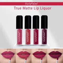 CurlyTales Set of 4 True Matte Vegan Long Lasting Liquid Lipstick with Vit E - 4 ml each-25