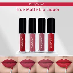 CurlyTales Set of 4 True Matte Vegan Long Lasting Liquid Lipstick with Vit E - 4 ml each-30