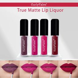CurlyTales Set of 4 True Matte Vegan Long Lasting Liquid Lipstick with Vit E - 4 ml each-51