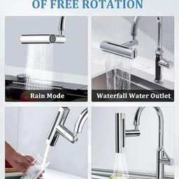 Vasukie New 4 Modes Tap Extender for Kitchen Sink 360° Rainfall Kitchen Sink Faucet with Waterfall Feature and Faucet Extender For Taps Anti-Splash Faucet Nozzle Head image 3
