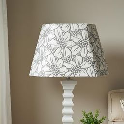 rhaa Slate Lampshade|Unique Rectangular Lampshade|Grey and White Lampshade|Embossed Satin fabric Lampshade on sturdy metal frame|8" Height by 10" length|Lampshade for Home decor|Lampshade only image 1