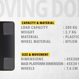 STANLEY SXWT-MS572-SP Plywood Moving Dolly, 200kg Load Capacity,2.9"(76mm) Nylon Wheels, Heavy Duty Transport Trolley with Outer Plastic Bump Guard & Inbuilt Carry-On Handle, Dimensions: 45x30x12.5 cm image 3