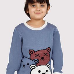 JoE Hazel Boys Grizzly Bear Graphic Printed Ribbed Acrylic Pullover-picture-10