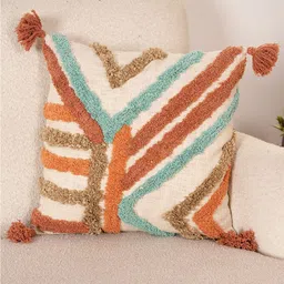 Art Avenue Cream-Coloured & Blue Square Cushion Covers-image-87