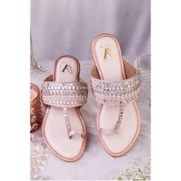 House of Vian Ayna Rose Gold Kolhapuri-picture-26
