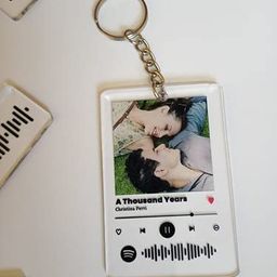 shaivya Customised Spotify Keychain With Spotify Song Code And Personalised Your Image(2X3 Inches, Clear Acrylic Printed), Cerulean image 2