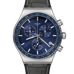 Swatch Men Dial & Leather Bracelet Style Straps Analogue Watch YVS496-image-95