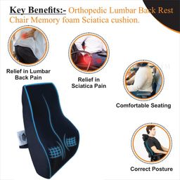 SUPERFINE COMFORT Back Support for Chair & Car Seat, Orthopedic Lumbar Support Memory Foam Backrest Cushion - Designed for Back Pain Relief - Back Pillow for Comfortable Sitting (Mesh Black) image 2