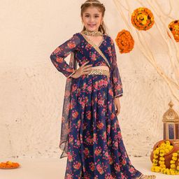 pspeaches Girls Printed Ready to Wear Lehenga & Blouse With Dupatta-picture-31