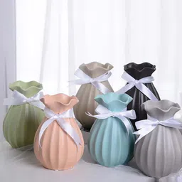MARKET99 White Textured Ceramic Vase-image-57