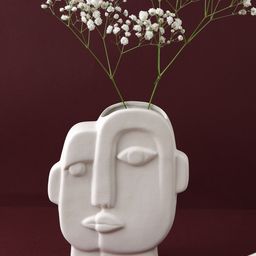 TAYHAA White Face Like Design Ceramic Flower Vase-image-24