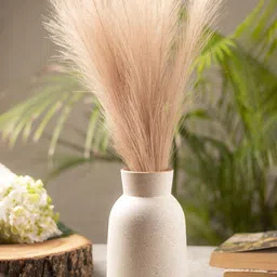 MARKET99 Off White Textured Ceramic Flower Vase-image-43