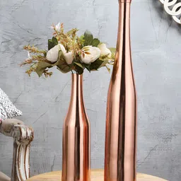 Decor de Maison Brown Metal Champagne Bottle Flower Vase-image-51