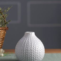TAYHAA White Textured Flower Vases with Narrow Neck-image-59
