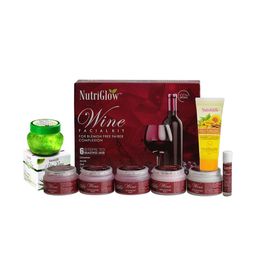 NutriGlow Wine Facial Kit 250 g + 10 ml - Turmeric Face Wash 65 ml - Aloe Vera Gel 100 g-13