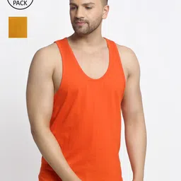 Friskers Men Pack Of 2 Solid Pure Cotton Gym Vests-picture-48