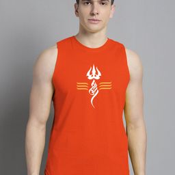 FBAR Printed Round Neck Sleeveless Bio Wash Pure Cotton Gym Vest-6